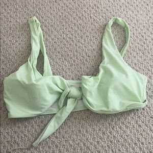 Mint green front tie top